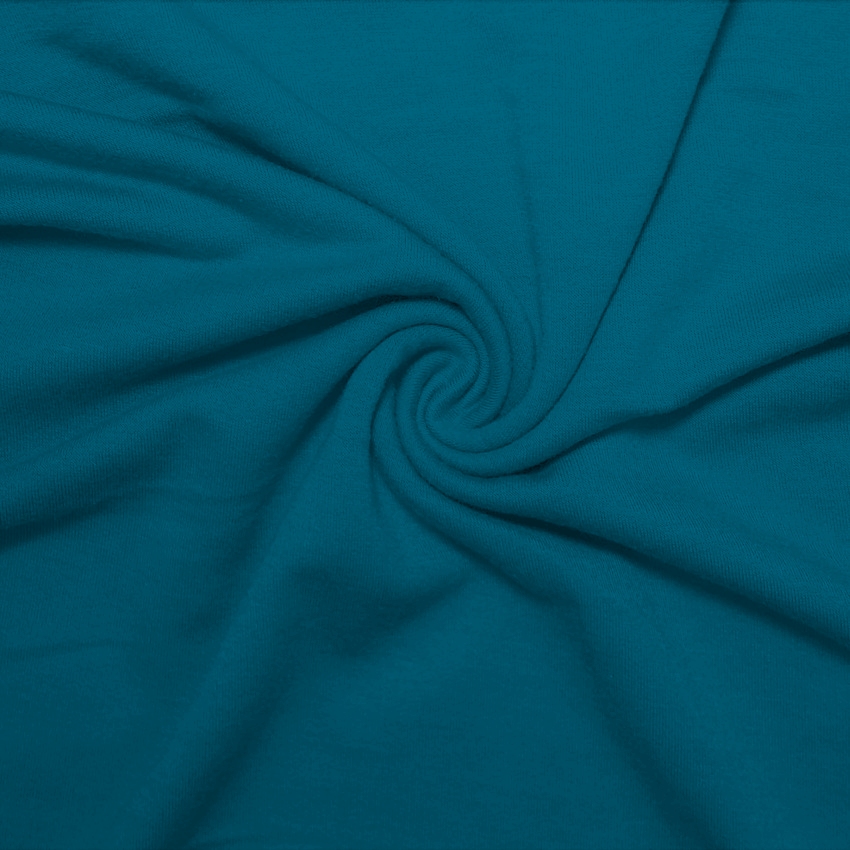 Frech Terry Rayon Spandex Medium Teal - Click Image to Close